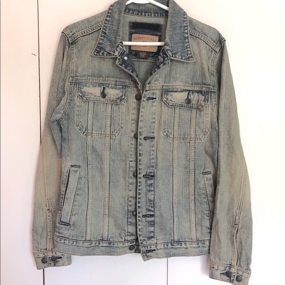 Aeropostale destructed vintage-washed denim jacket, Sz M - Picture 1 of 5